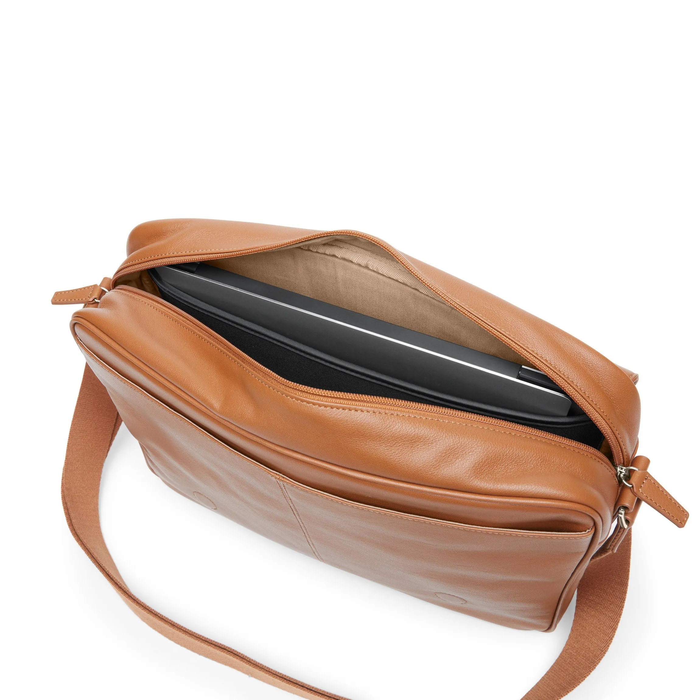 Laptop Messenger Bag Cognac