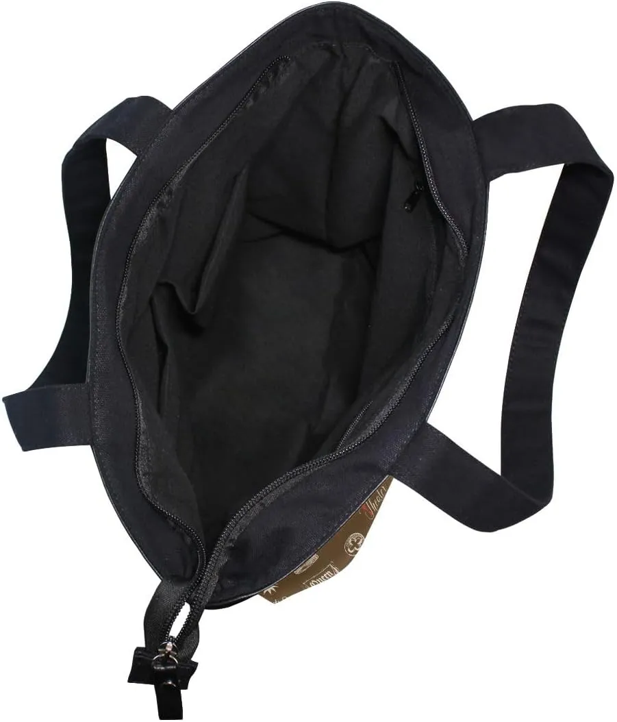 Large Capacity Handbag Shoulder Bag Vintage Pattern Tote Bag for Women Daily Outings Top Handle Zipper