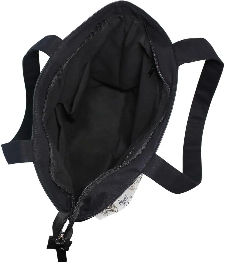 Large Capacity Handbag Shoulder Bag Vintage Pattern Tote Bag for Women Daily Outings Top Handle Zipper