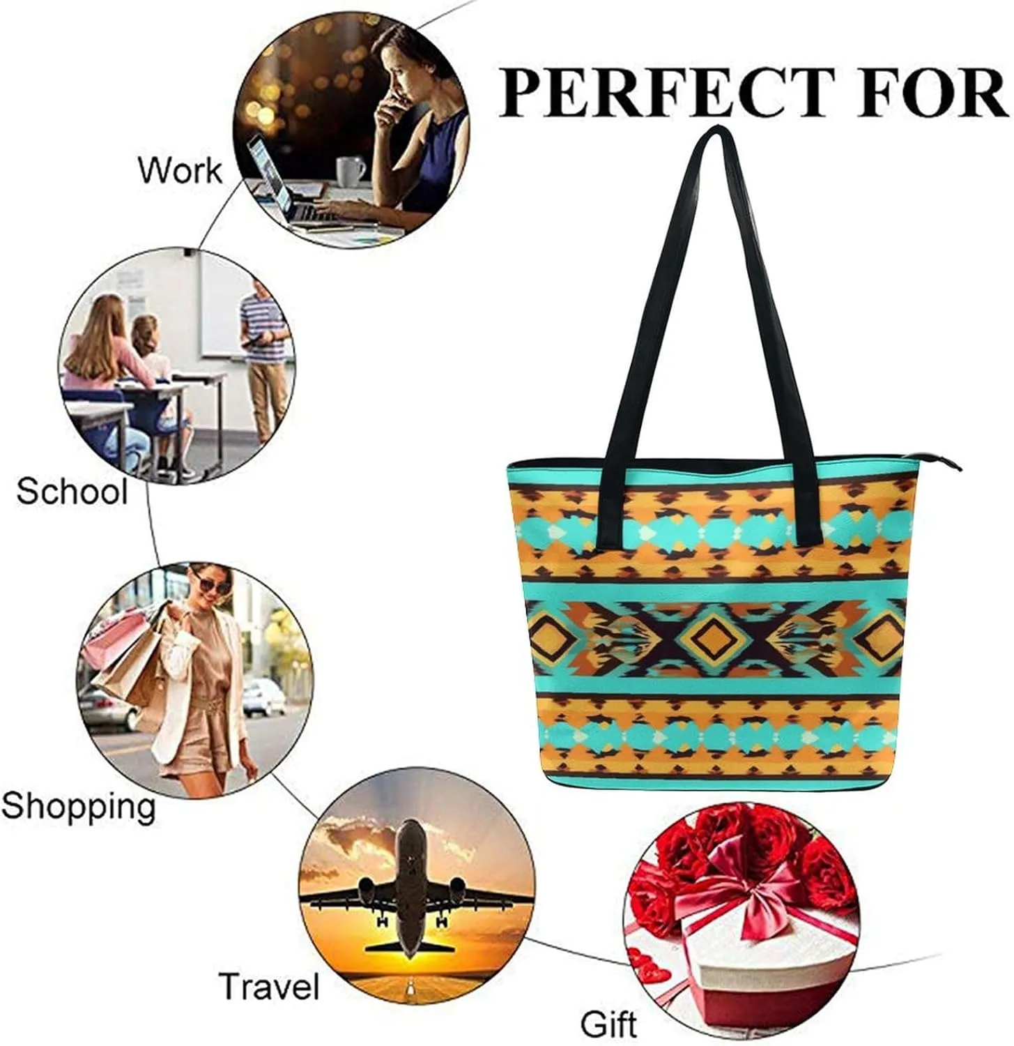 Large Leather Tote Bag Travel Work Daily Essentials Handbag For Women Men