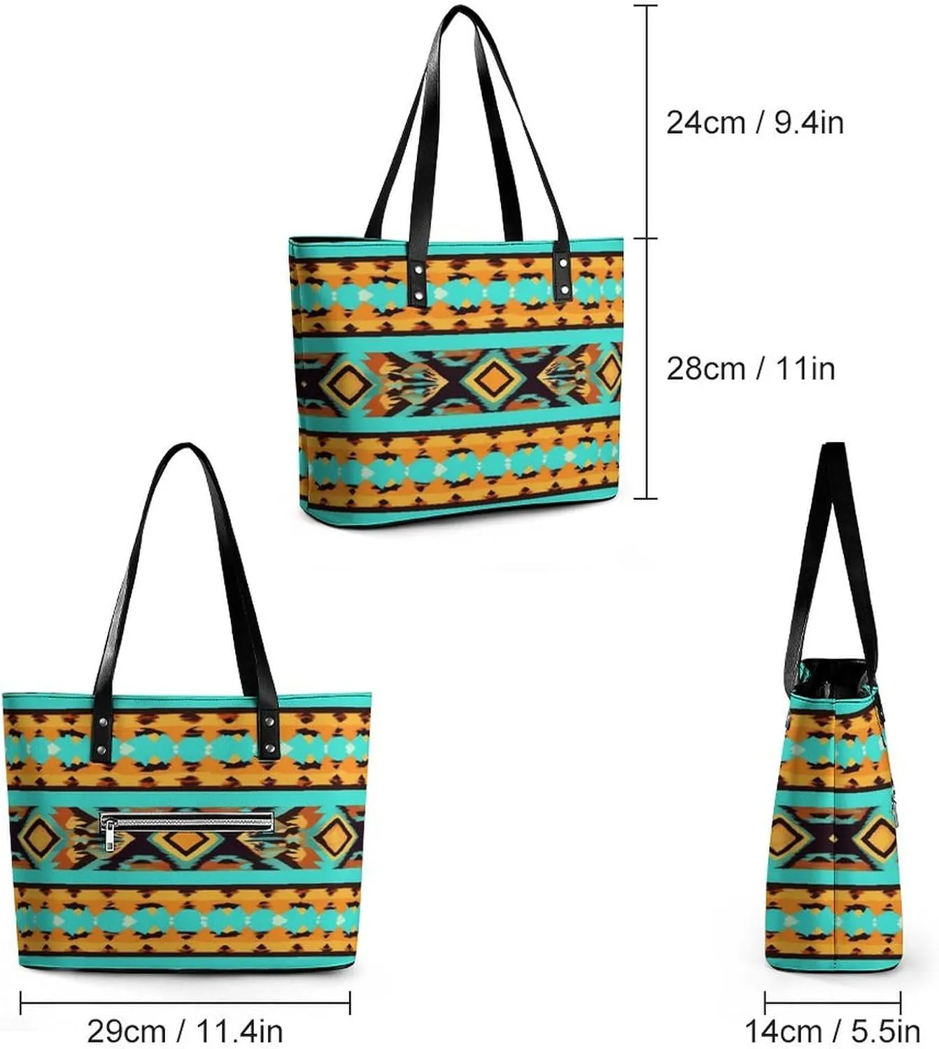 Large Leather Tote Bag Travel Work Daily Essentials Handbag For Women Men