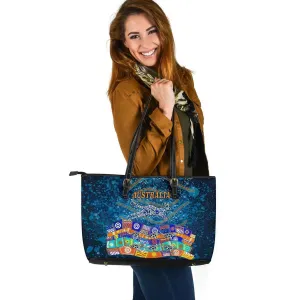Large Leather Totes - Kangaroo Dreaming