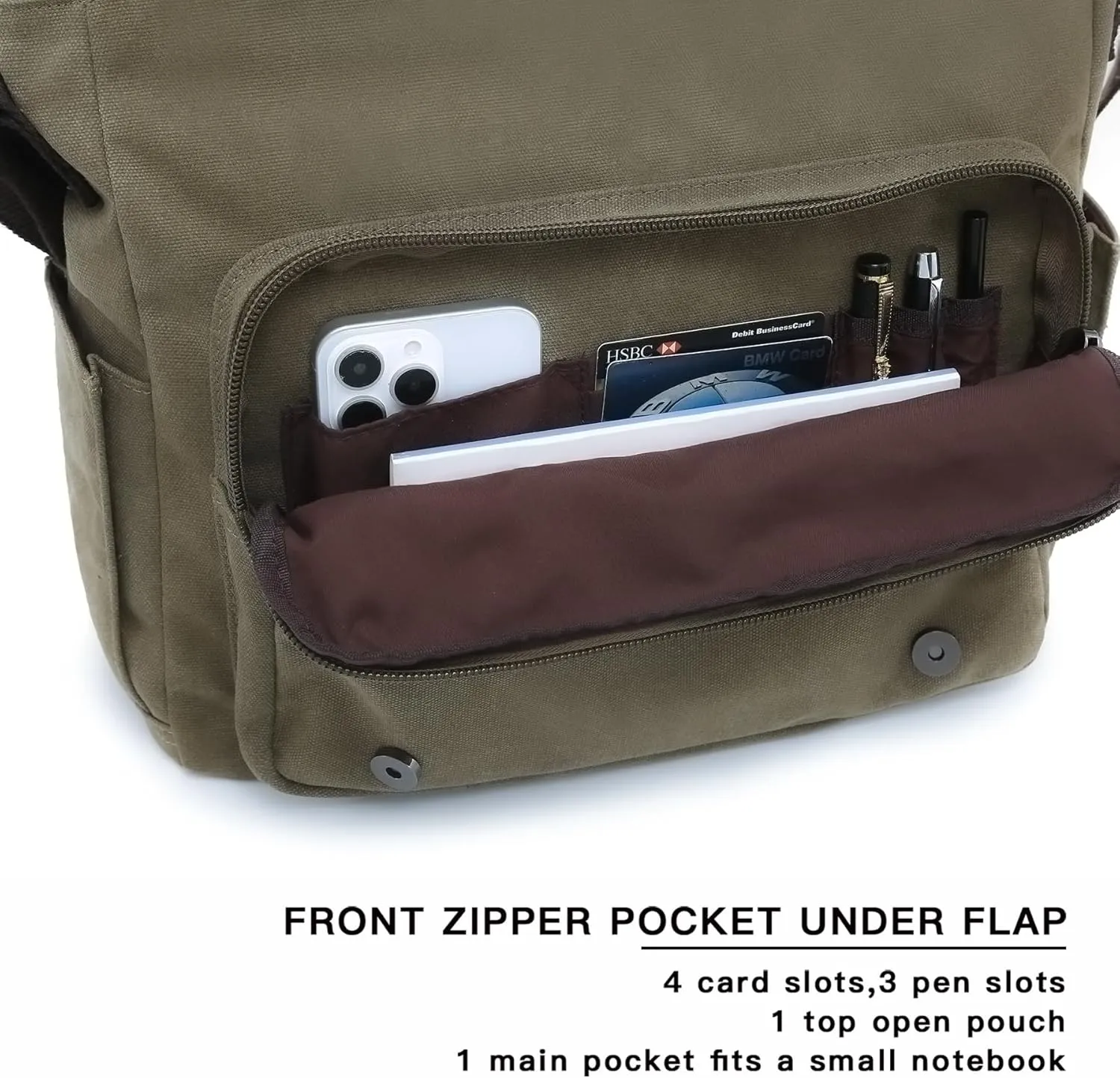 Large Vintage Canvas Messenger Shoulder Bag Travel Crossbody Purse Briefcase Business Bag for 15inch Laptop