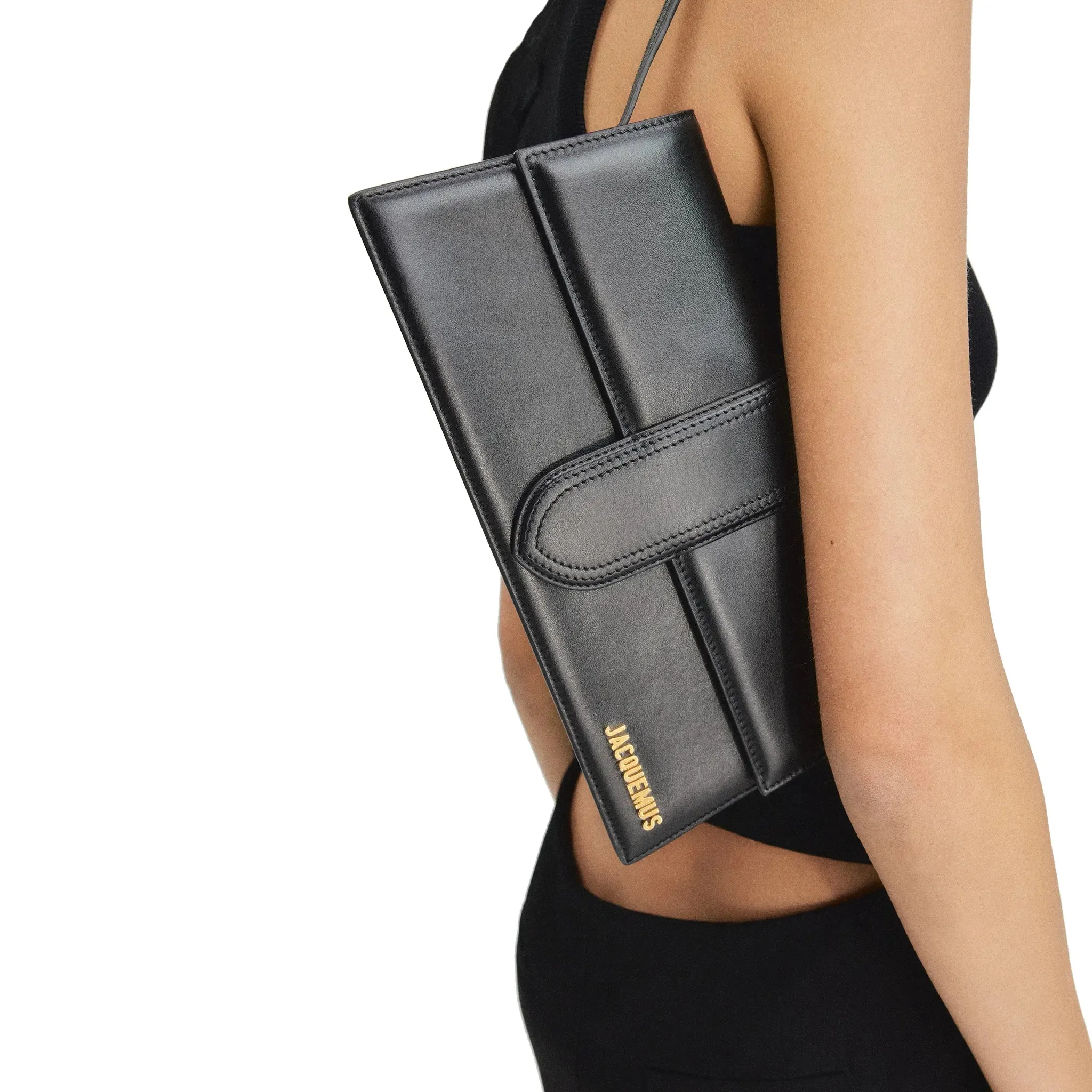 Le Bambino Long Flap Black Shoulder Bag