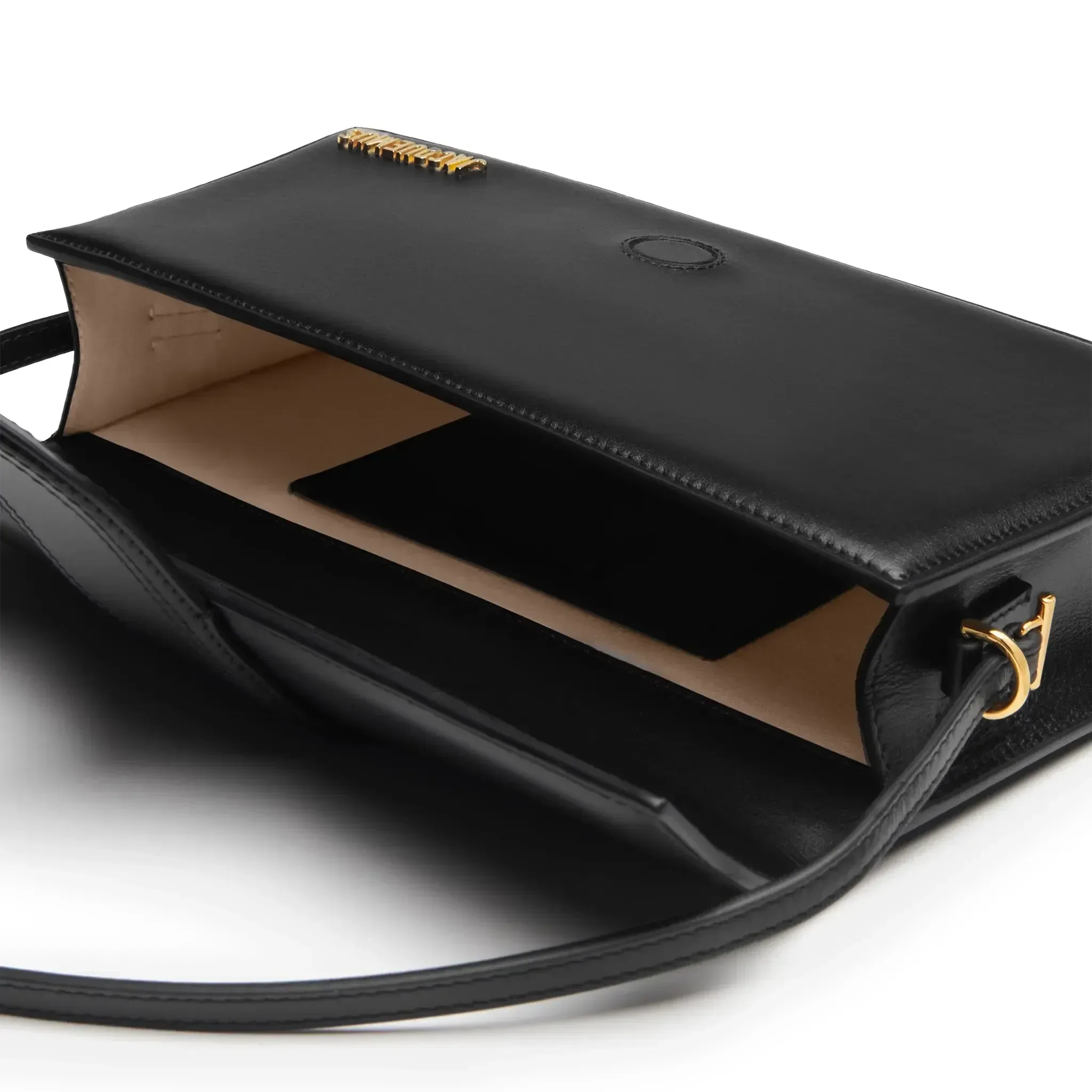 Le Bambino Long Flap Black Shoulder Bag