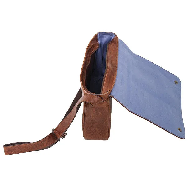 Leather 13inch Notebook Messenger Shoulder Work Bag