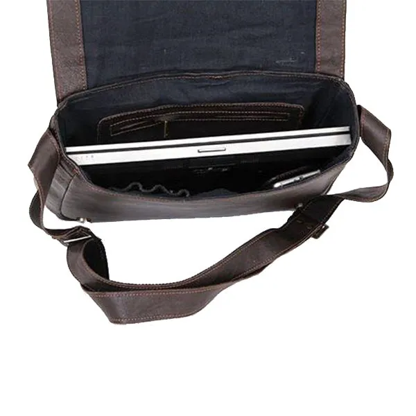 Leather 13inch Notebook Messenger Shoulder Work Bag