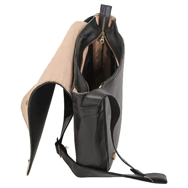 Leather 13inch Notebook Messenger Shoulder Work Bag