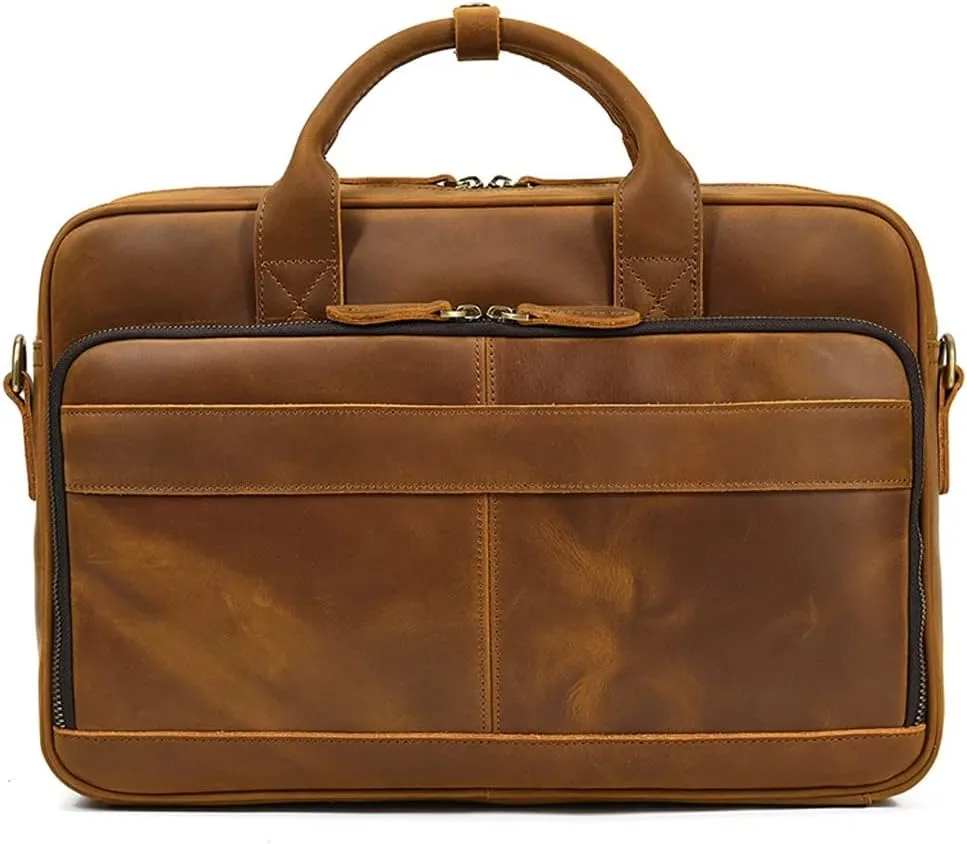 Leather Briefcase for Men,Business Travel Messenger Bag,Large Laptop Work Bag