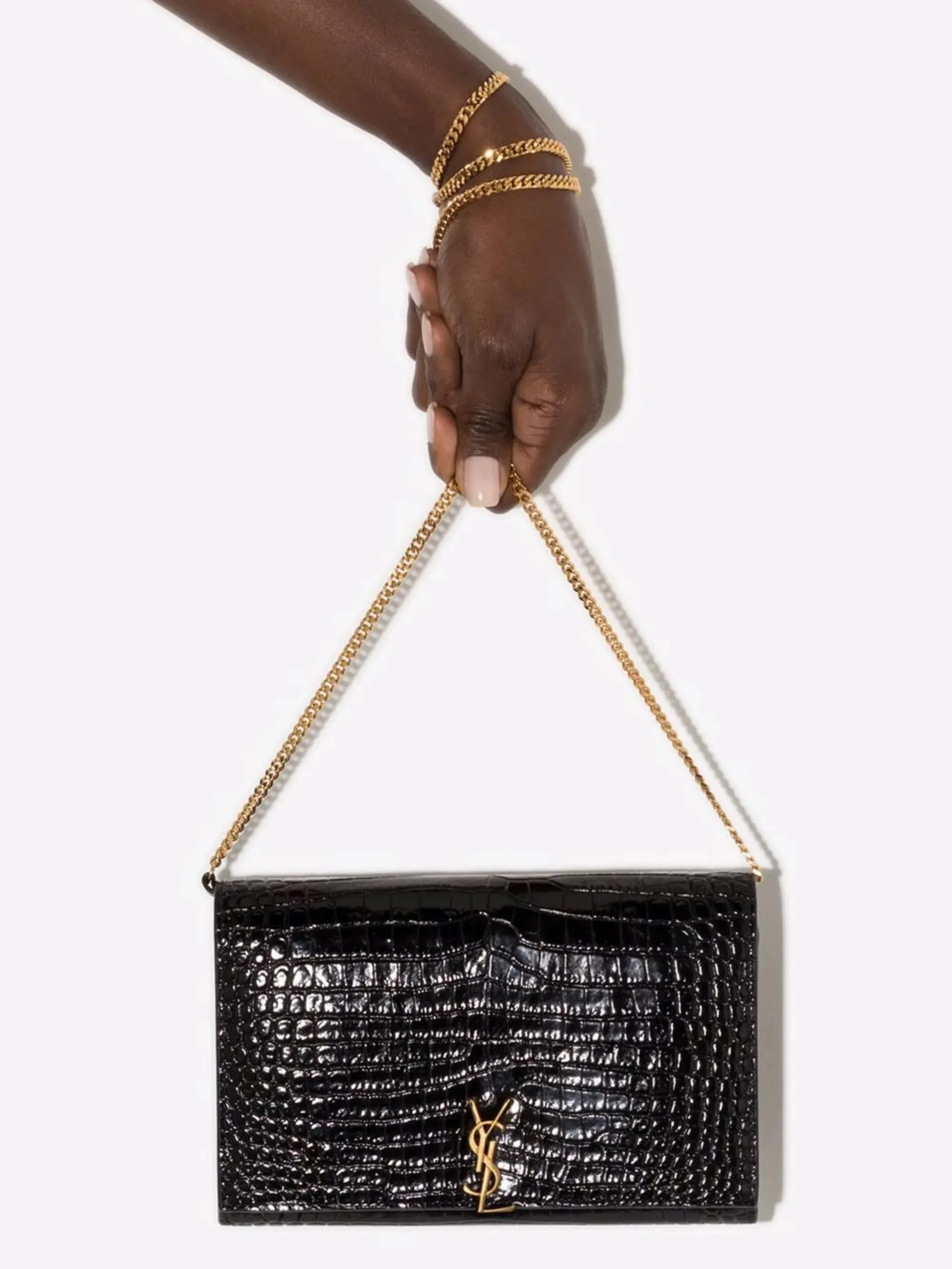 leather Comprehensive selection Efficient communication bag glossy crocodile-embossed crossbody