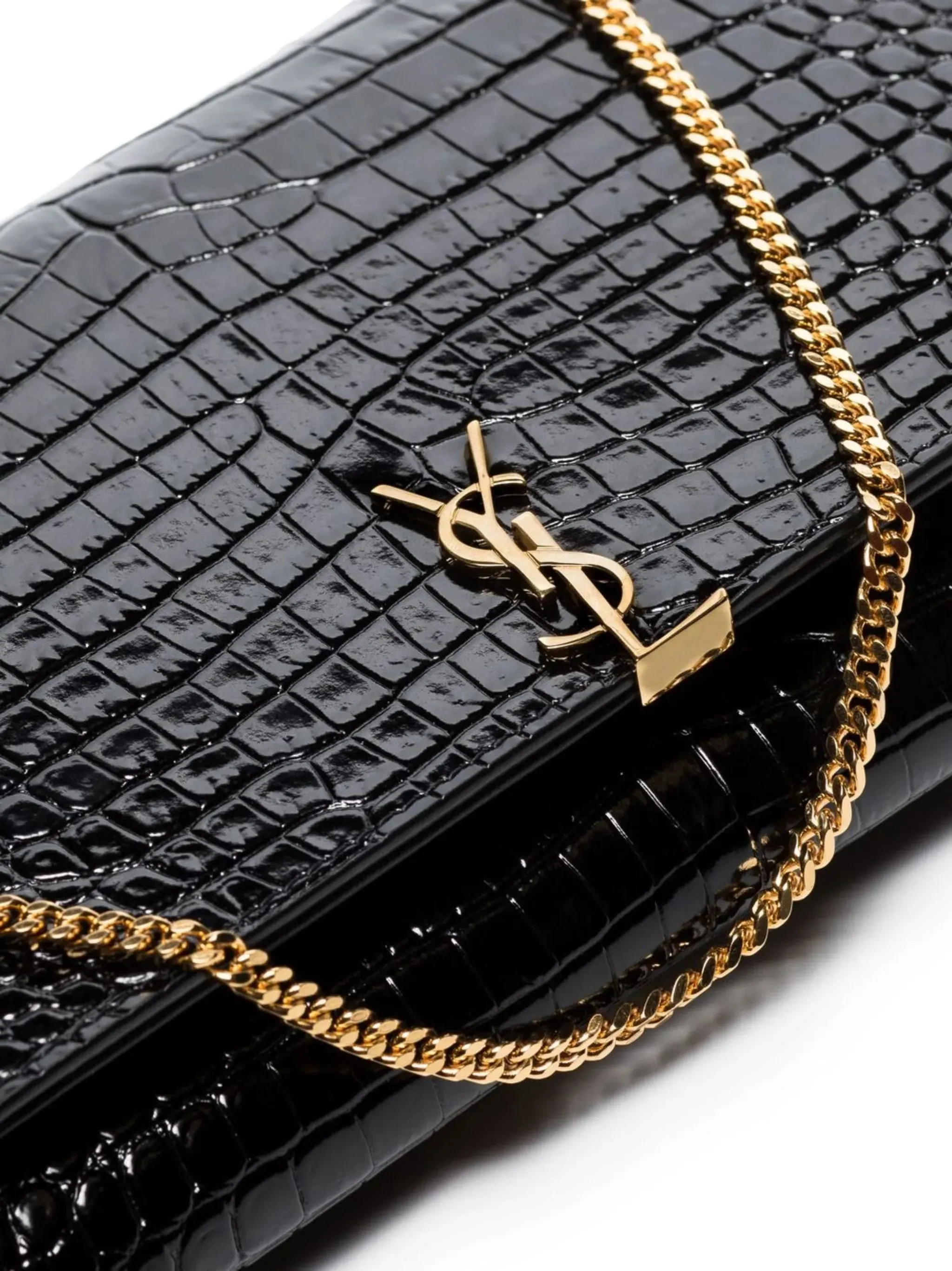 leather Comprehensive selection Efficient communication bag glossy crocodile-embossed crossbody
