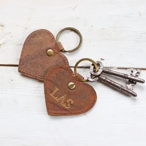 Leather Heart Keyring
