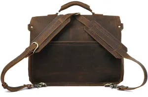 Leather Messenger Bag Casual Designer Travel Briefcase Business Messenger Bag Satchel with YKK Metal Zippers