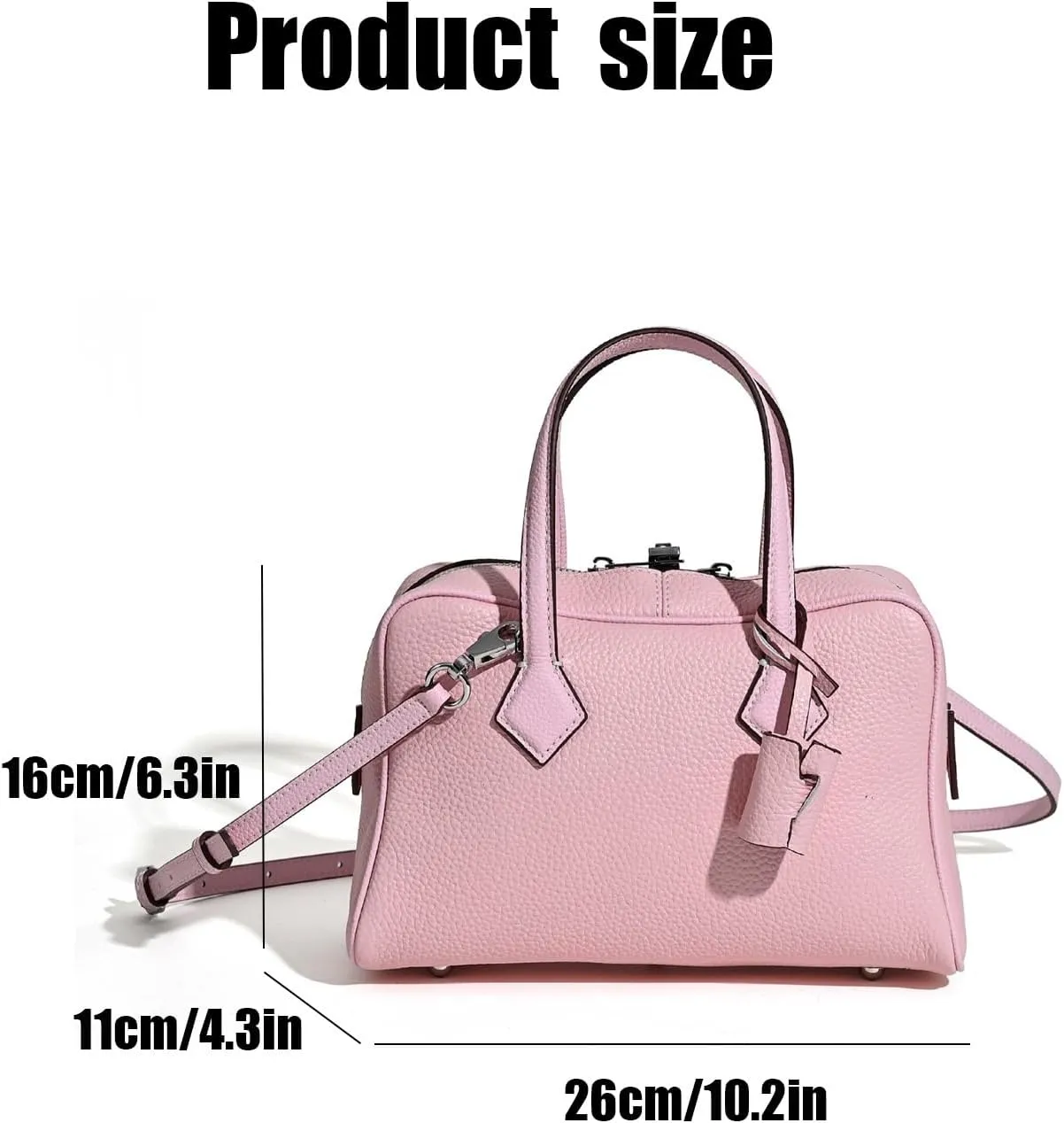 Leather Shoulder Bag for Women,Fashion Classic Top Handle Bag, Designer Purse Crossbody, with Detachable Strap
