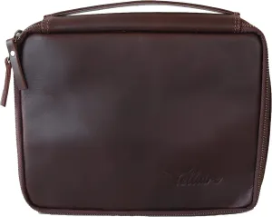 Leather Toiletry Bag for Men, Travel Organizer Toiletry Bag (3 Dark Brown)
