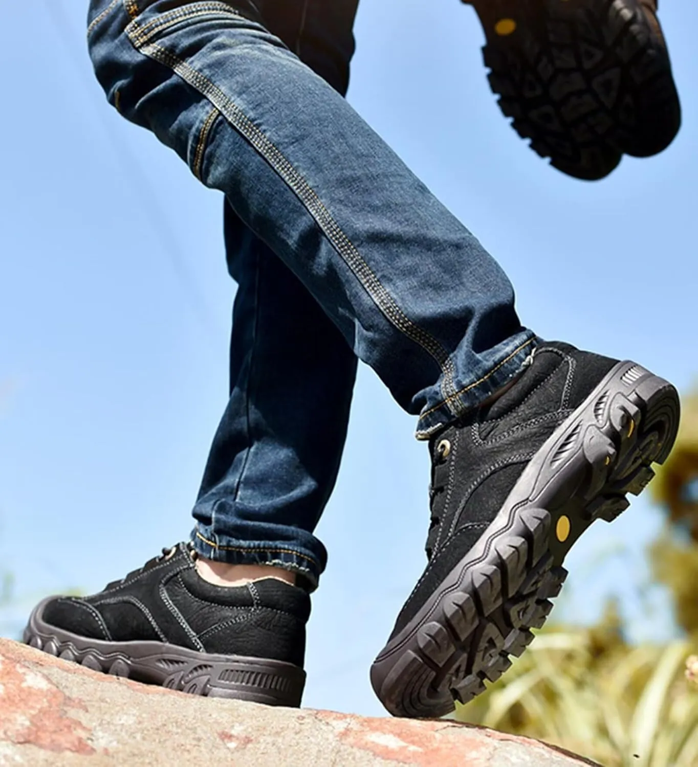 Leather Walking Shoes for Men Outdoor Hiking Trekking Shoes Casual Shoes Autumn Spring