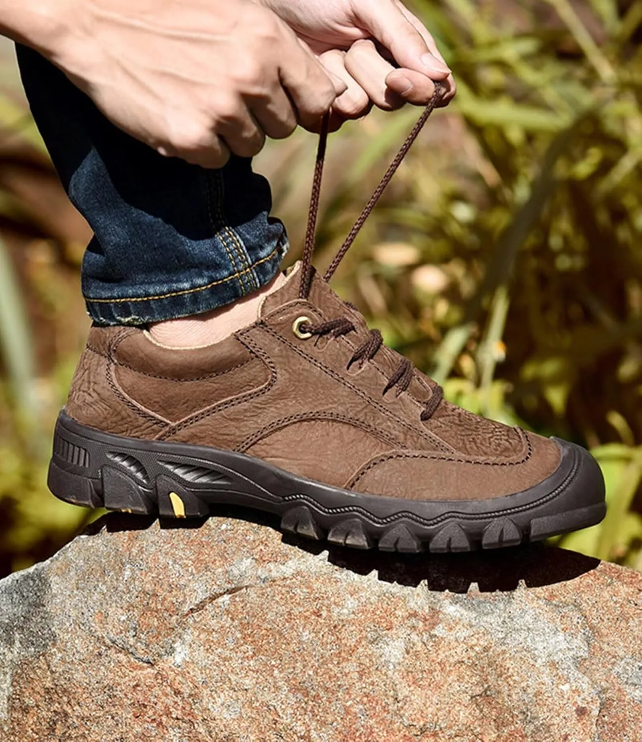 Leather Walking Shoes for Men Outdoor Hiking Trekking Shoes Casual Shoes Autumn Spring