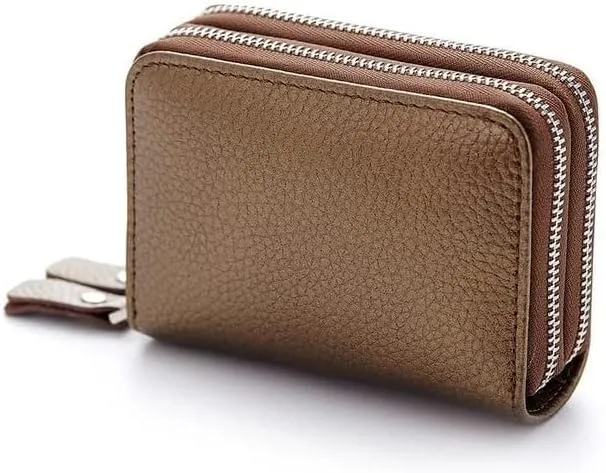 Leather Wallet Pu Leather Women's Wallet Retro Fashion Short Purse Clutch for Girls Ladies Business Card Holder Coin Pocket Large Capacity (Coffee,8.5x10.5cm)
