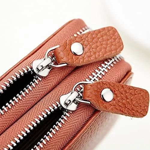 Leather Wallet Pu Leather Women's Wallet Retro Fashion Short Purse Clutch for Girls Ladies Business Card Holder Coin Pocket Large Capacity (Coffee,8.5x10.5cm)