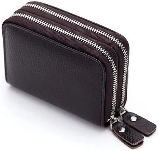 Leather Wallet Pu Leather Women's Wallet Retro Fashion Short Purse Clutch for Girls Ladies Business Card Holder Coin Pocket Large Capacity (Coffee,8.5x10.5cm)