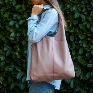 Leather Women's Tote Bag (Pink) – Multipurpose Purse & Shoulder Bag