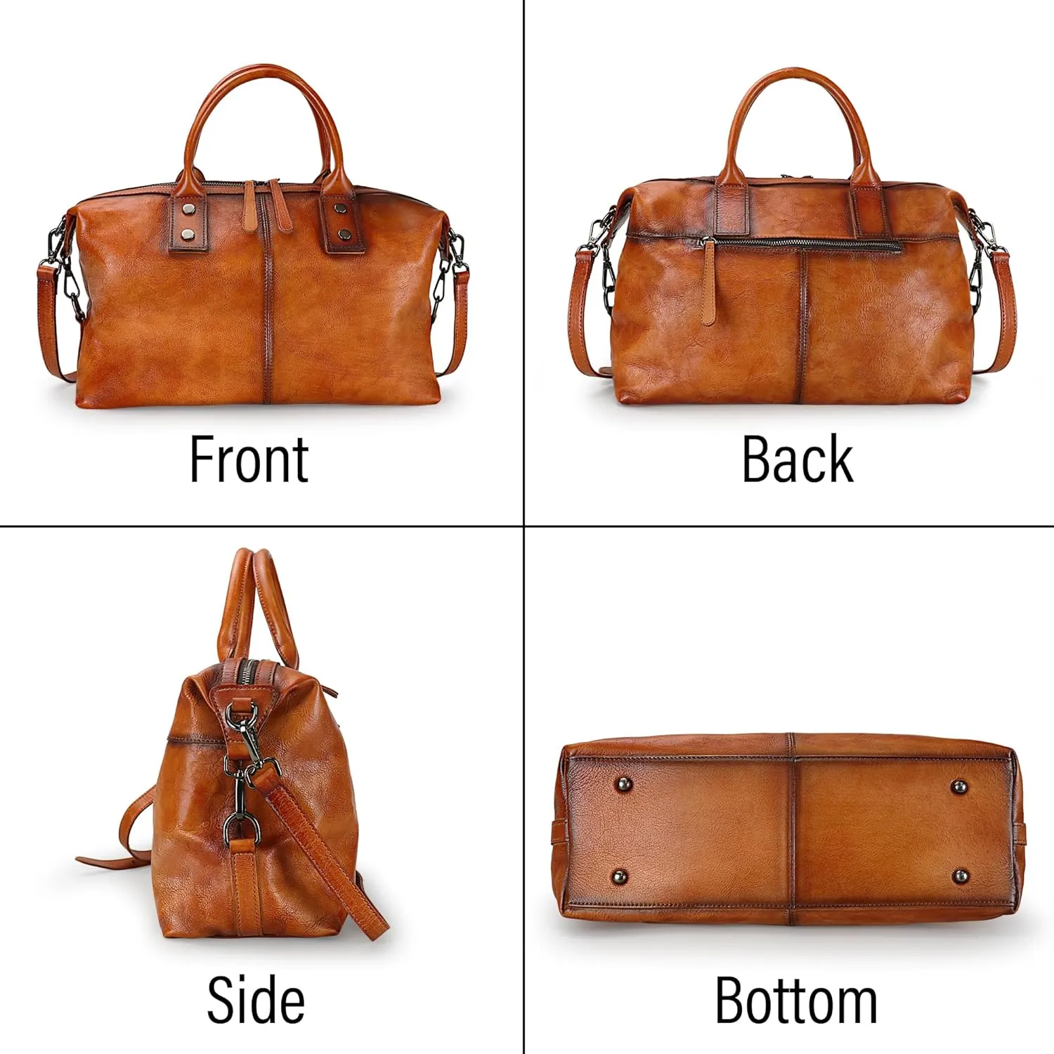 LETEULO Handbag for Women Leather Top Handle Tote Purses Vintage Satchels Handbag