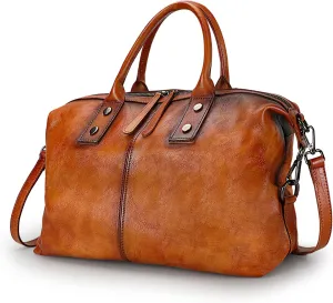 LETEULO Handbag for Women Leather Top Handle Tote Purses Vintage Satchels Handbag