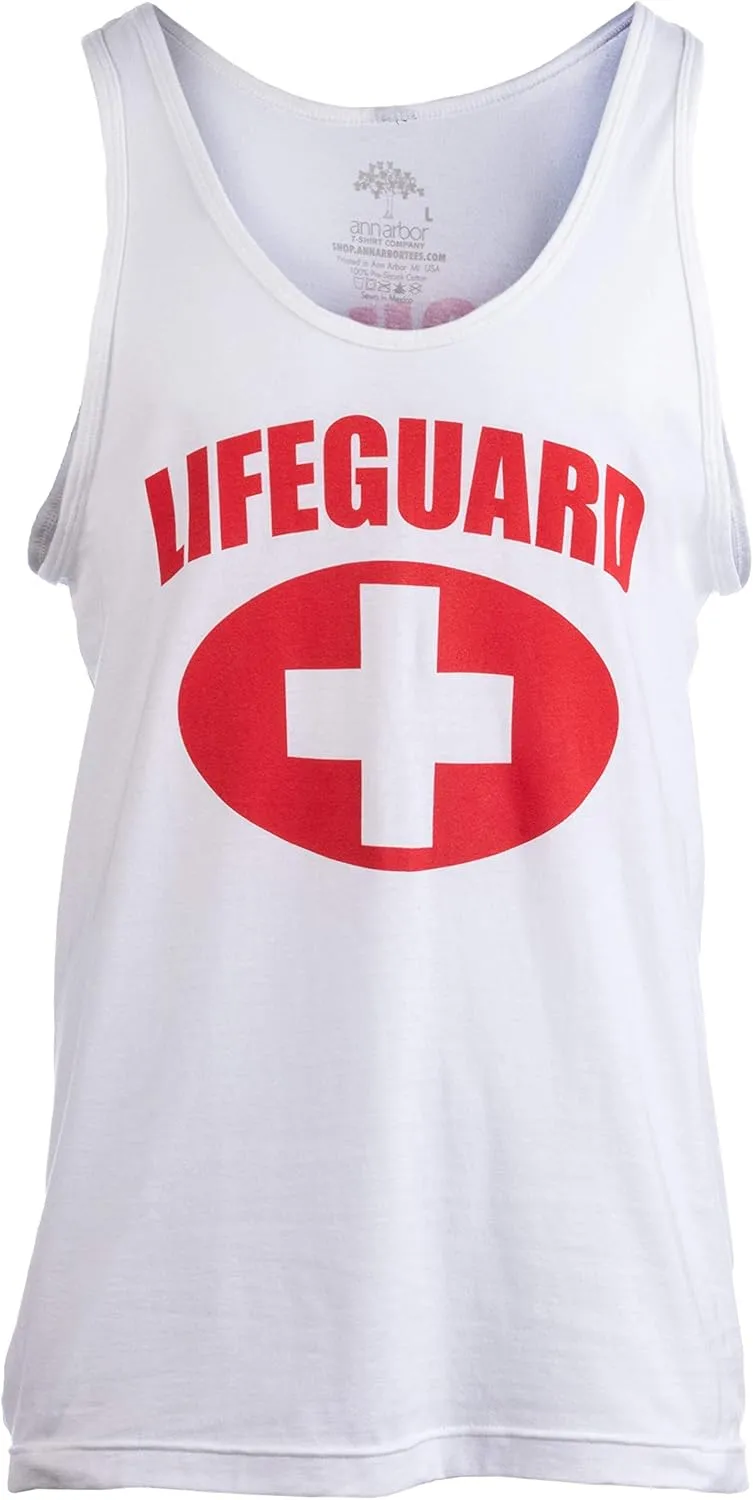 Lifeguard | White Adult Professional Lifeguarding Uniform Fitted Unisex Men Women Tank Top