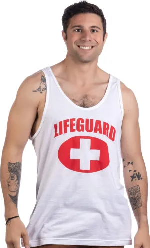 Lifeguard | White Adult Professional Lifeguarding Uniform Fitted Unisex Men Women Tank Top