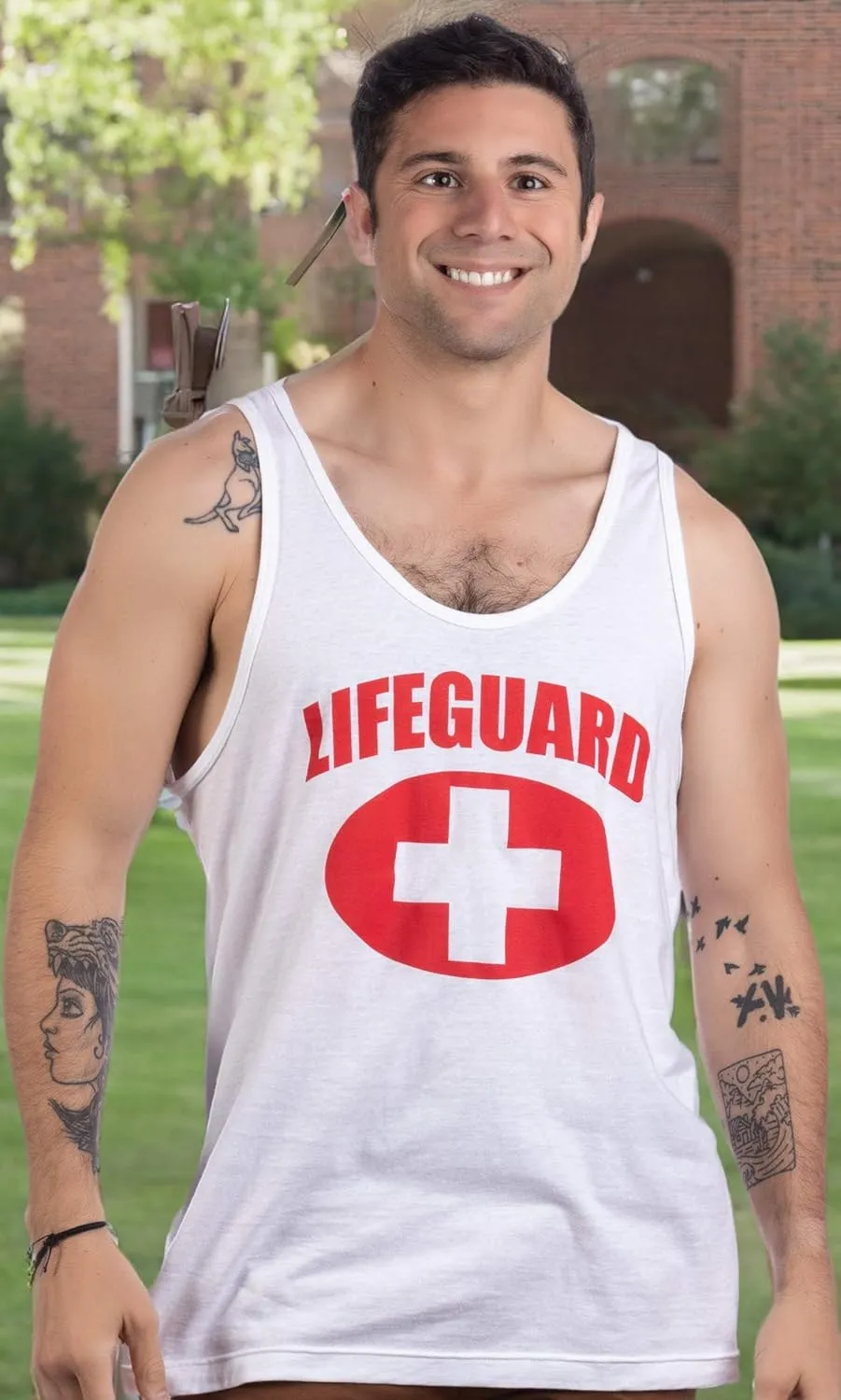 Lifeguard | White Adult Professional Lifeguarding Uniform Fitted Unisex Men Women Tank Top