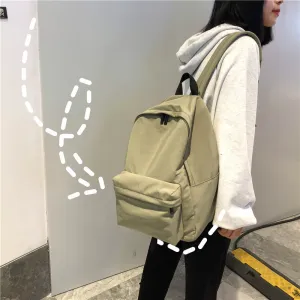 Light Vintage Style Solid Color Nylon Backpacks