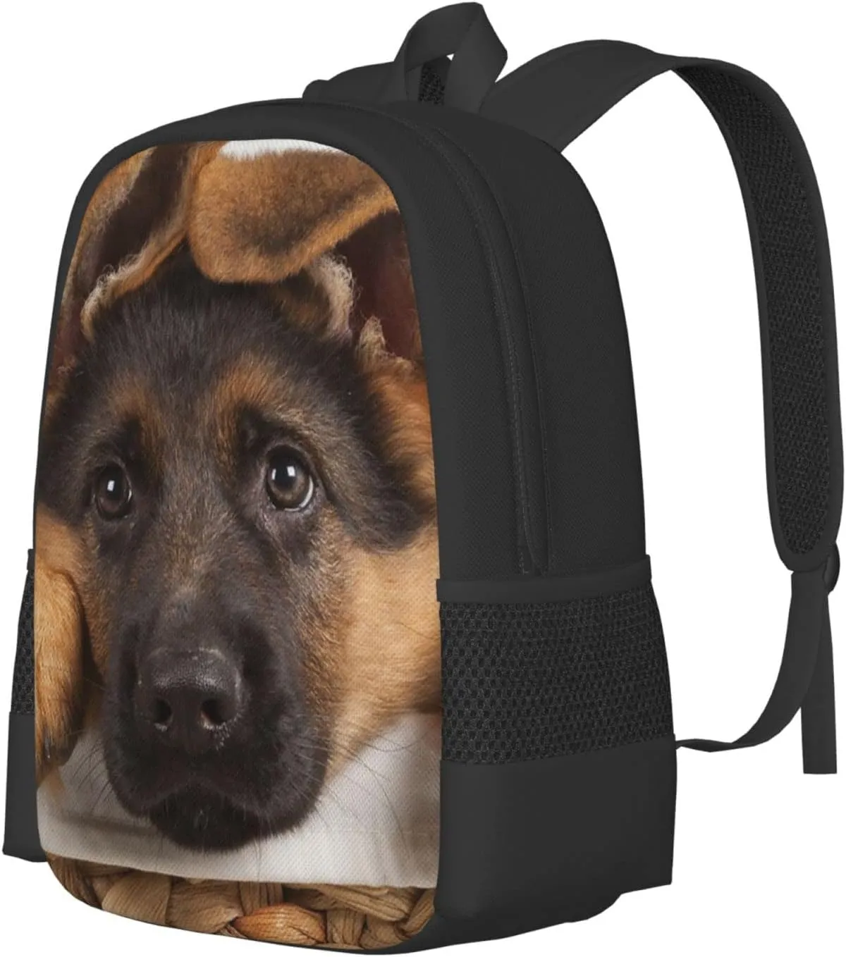 Lightweight Polyester Backpack for Cute German Shepherd Puppy Dog Travel Hiking Bag & Day Pack - Large Capacity Multipurpose Anti-Theft Shoulder Bag for College Men Women