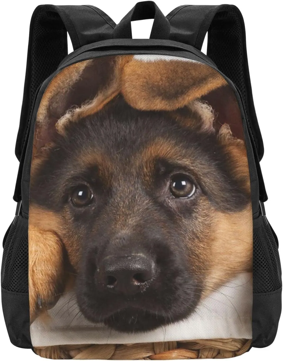 Lightweight Polyester Backpack for Cute German Shepherd Puppy Dog Travel Hiking Bag & Day Pack - Large Capacity Multipurpose Anti-Theft Shoulder Bag for College Men Women