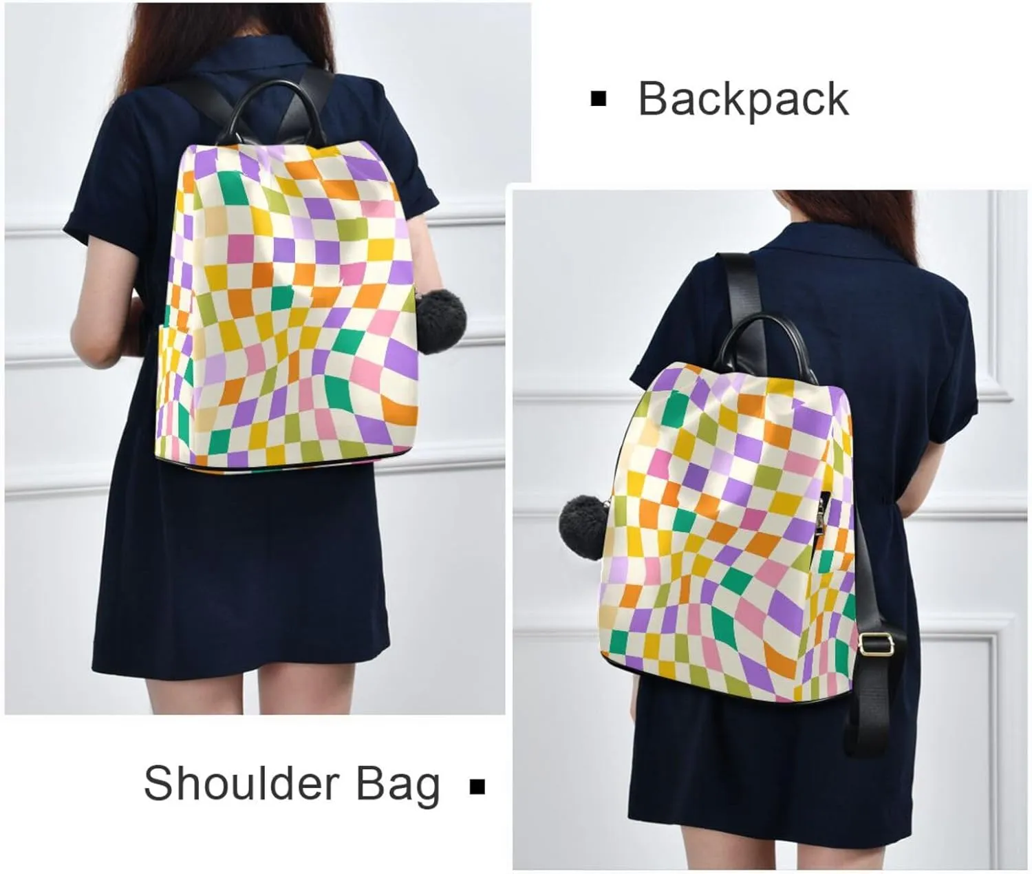 Lightweight Women Backpack Purse Shoulder Bag Casual Daypack Anti-theft Zipper With Pockets Pattern 5