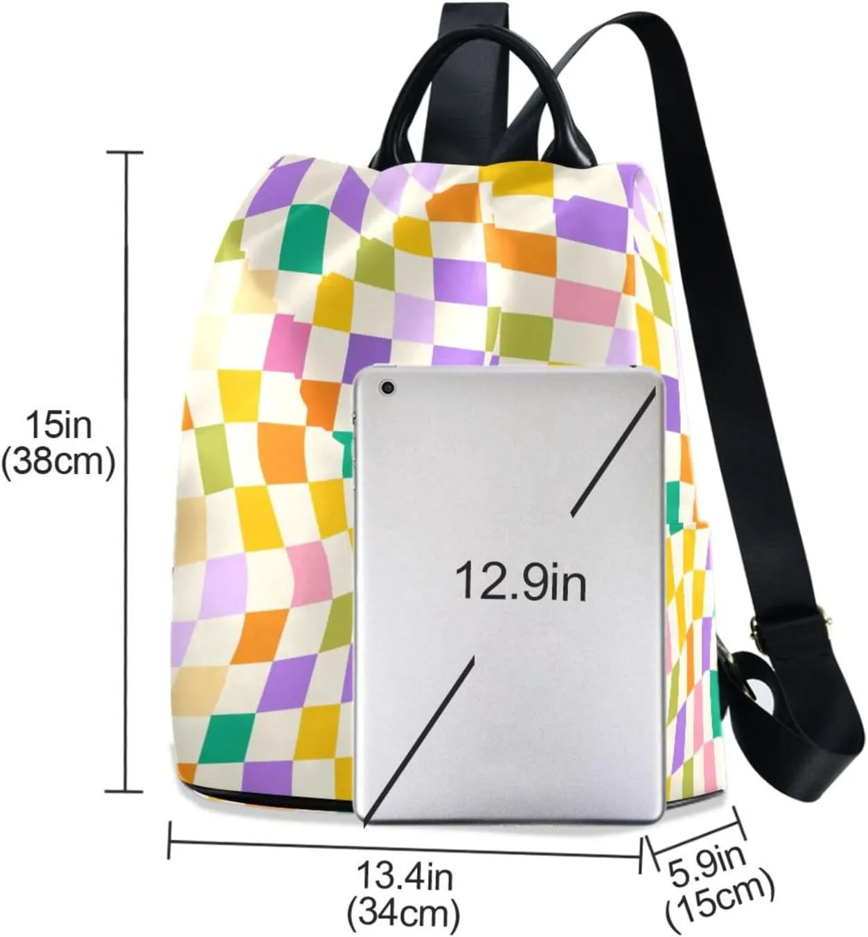 Lightweight Women Backpack Purse Shoulder Bag Casual Daypack Anti-theft Zipper With Pockets Pattern 5