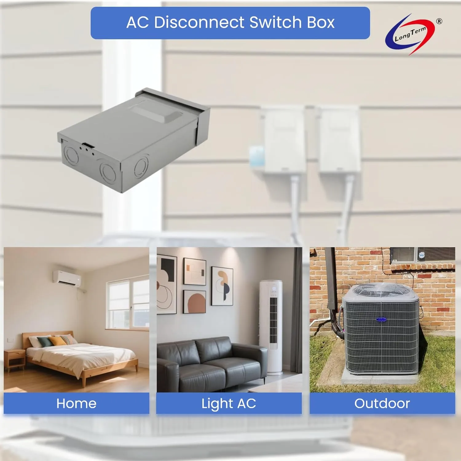 Long Term 240V 60A with-Fused A/C Disconnect Switch Professional Manufacture 240V 60A Pull Out Switch Box with-Fused Disconnect Box Plastic Electronic Components Fused Disconnect Box