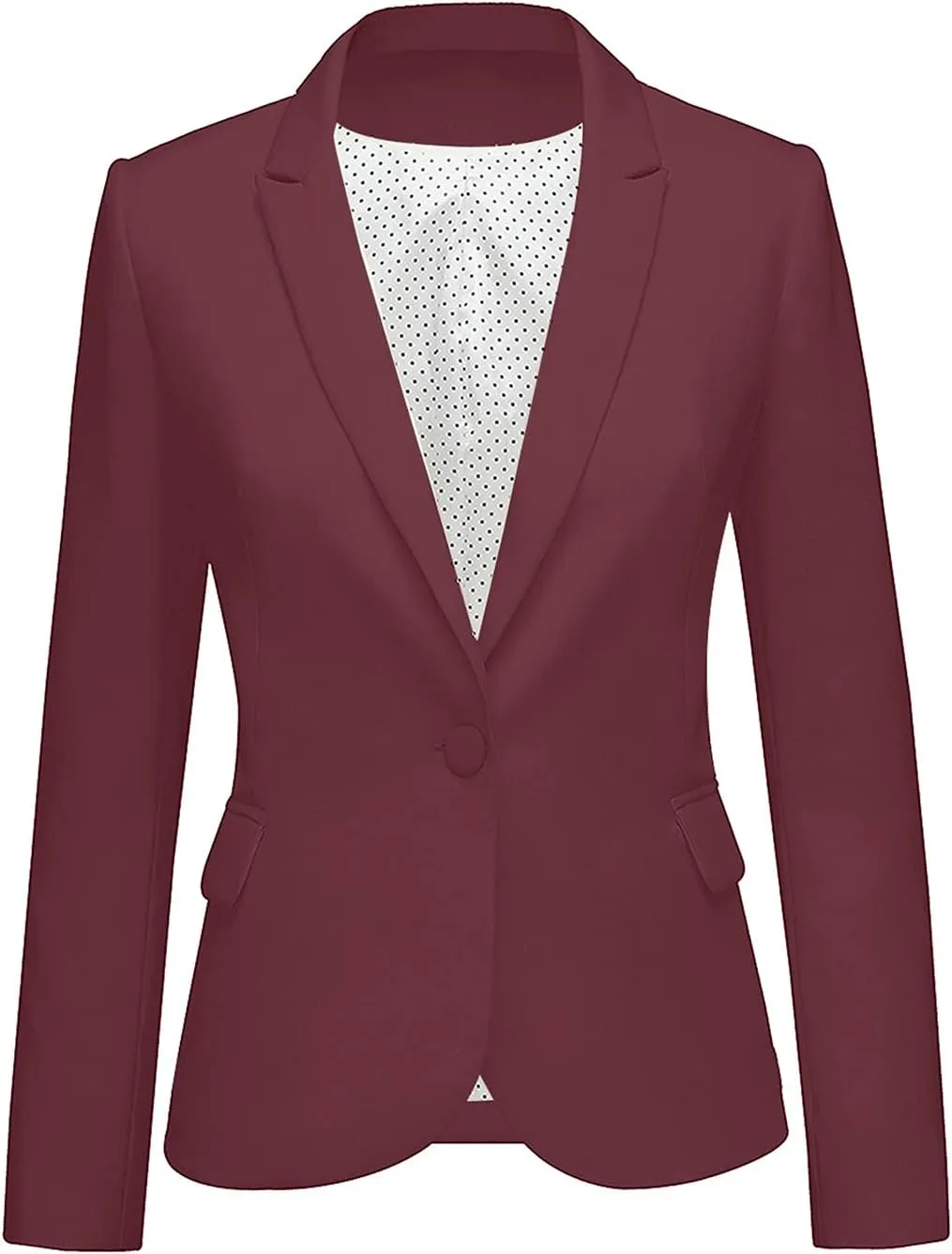 LookbookStore Womens Notched Lapel Pockets Button Work Office Blazer Jacket Suit