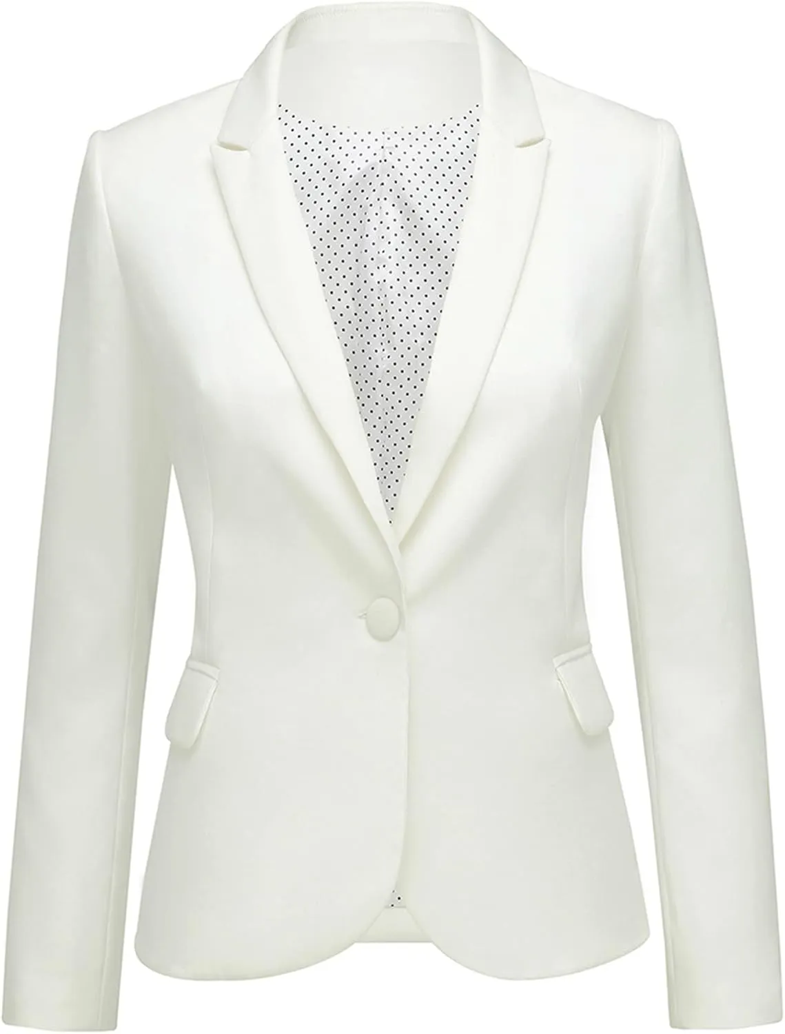 LookbookStore Womens Notched Lapel Pockets Button Work Office Blazer Jacket Suit