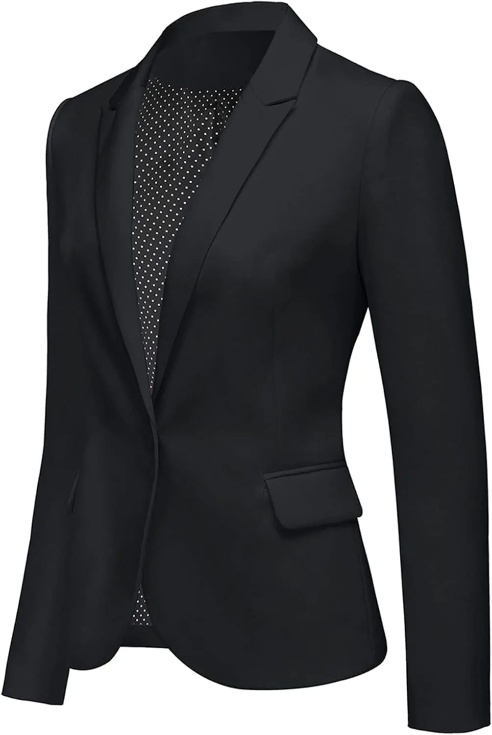 LookbookStore Womens Notched Lapel Pockets Button Work Office Blazer Jacket Suit