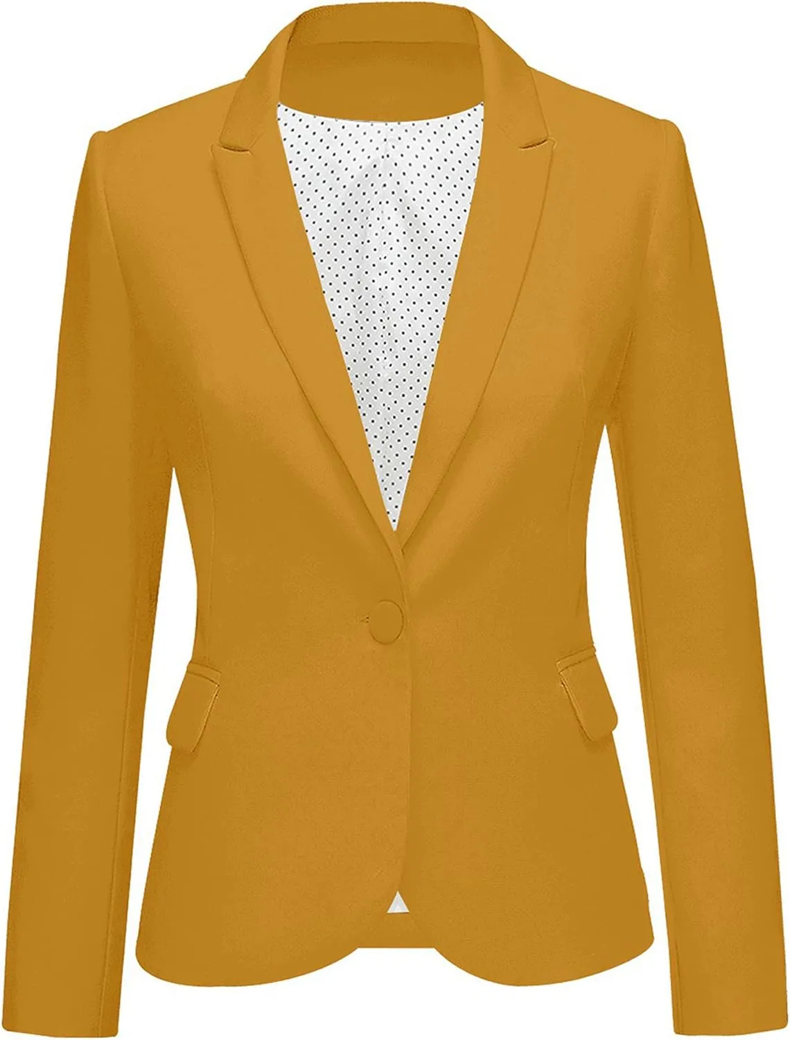 LookbookStore Womens Notched Lapel Pockets Button Work Office Blazer Jacket Suit