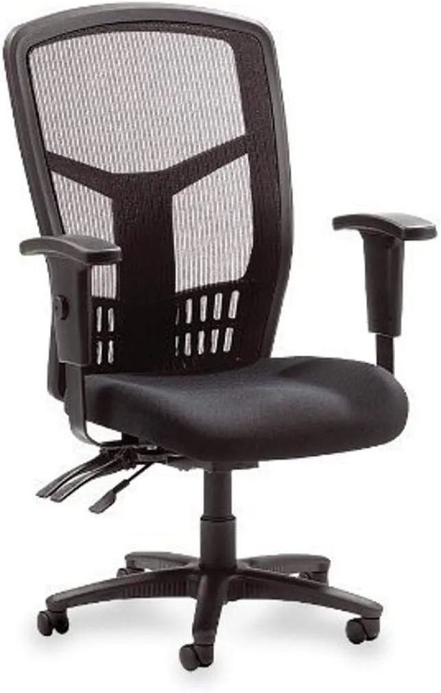 Lorell ErgoMesh High-Back Executive Office Chair - Adjustable Seat & Back Angles, Customizable Arm Height & Width, Breathable Mesh Design, Ergonomic Support, 5-Year Limited Warranty