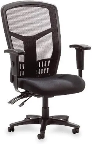 Lorell ErgoMesh High-Back Executive Office Chair - Adjustable Seat & Back Angles, Customizable Arm Height & Width, Breathable Mesh Design, Ergonomic Support, 5-Year Limited Warranty