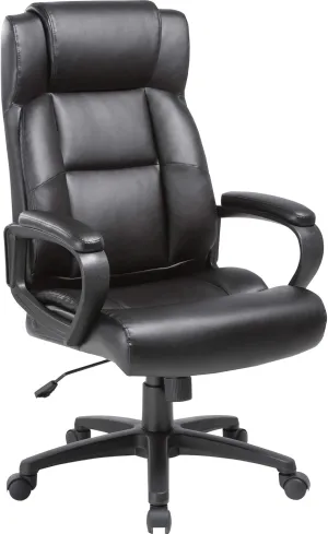 Lorell Soho High-Back Black Leather Executive Chair