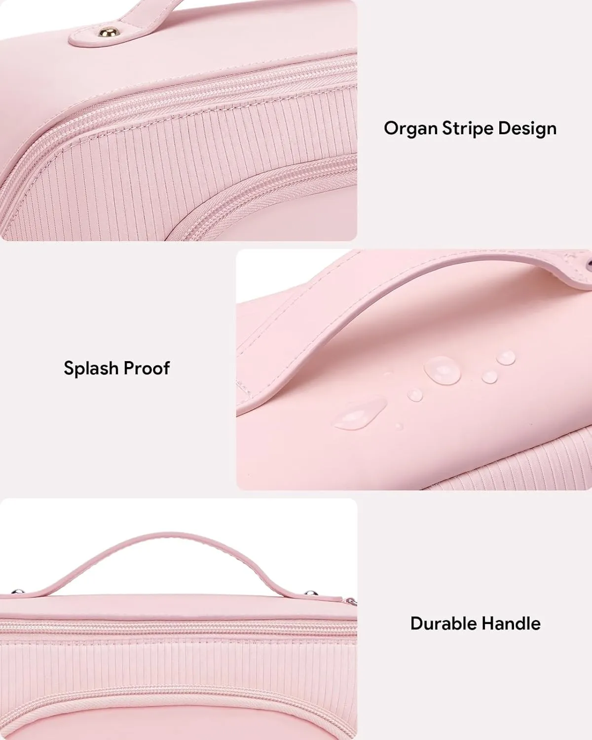 Lotour Makeup Bag Organizer Travel Cosmetic Bag, Large Capacity Skincare Bag for Women Girls, Portable Pouch Open Flat Toiletry Bag for Travel Essentials Toiletries Accessories