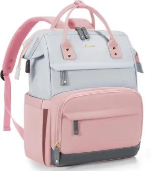 LOVEVOOK Laptop Backpack for Women, 15.6 Inch Work Business Backpacks Purse with USB Port, Large Capacity Nurse Bag College Bookbag for School, Waterproof Casual Daypack for Travel