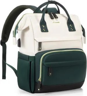 LOVEVOOK Laptop Backpack for Women, 15.6 Inch Work Business Backpacks Purse with USB Port, Large Capacity Nurse Bag College Bookbag for School, Waterproof Casual Daypack for Travel