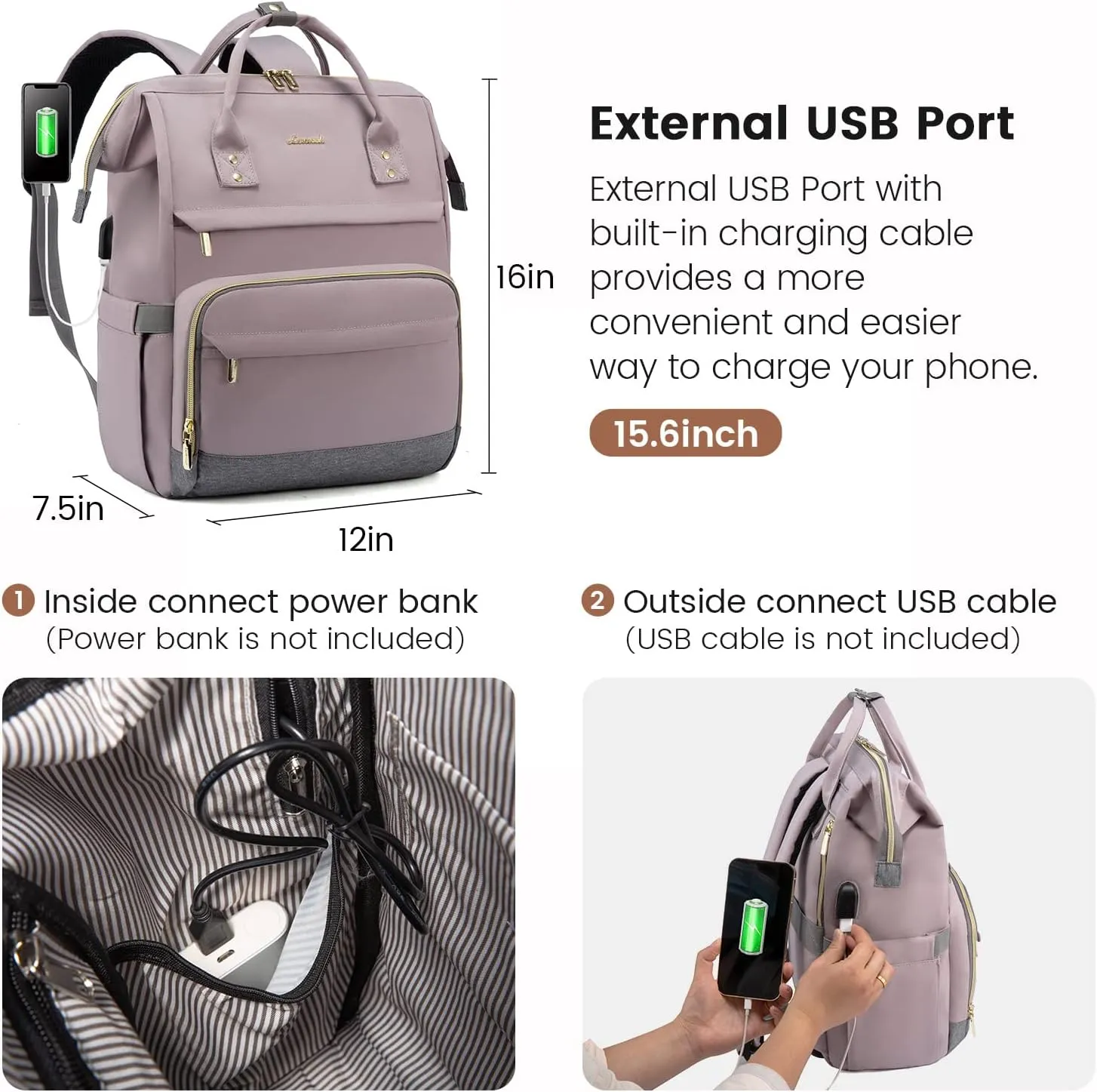 LOVEVOOK Laptop Backpack for Women Fashion Computer Backpack Purse 17 Inch with USB Port Travel Backpack Nurse Teacher Bag for Business Work College