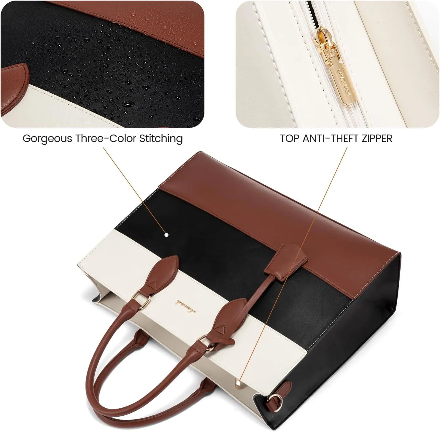 LOVEVOOK Laptop Tote Bag for Women, Work Totes Business Office Computer Briefcase with Clutch Purse