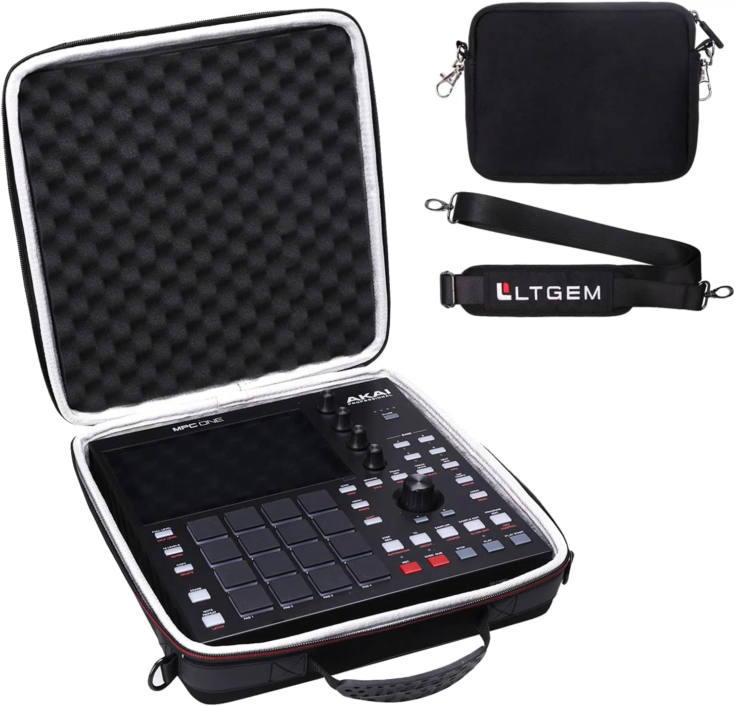 LTGEM Hard Case for Akai Professional MPC One  MPC One, Travel Protective Carrying Storage Bag with Shoulder Strap and Pouch