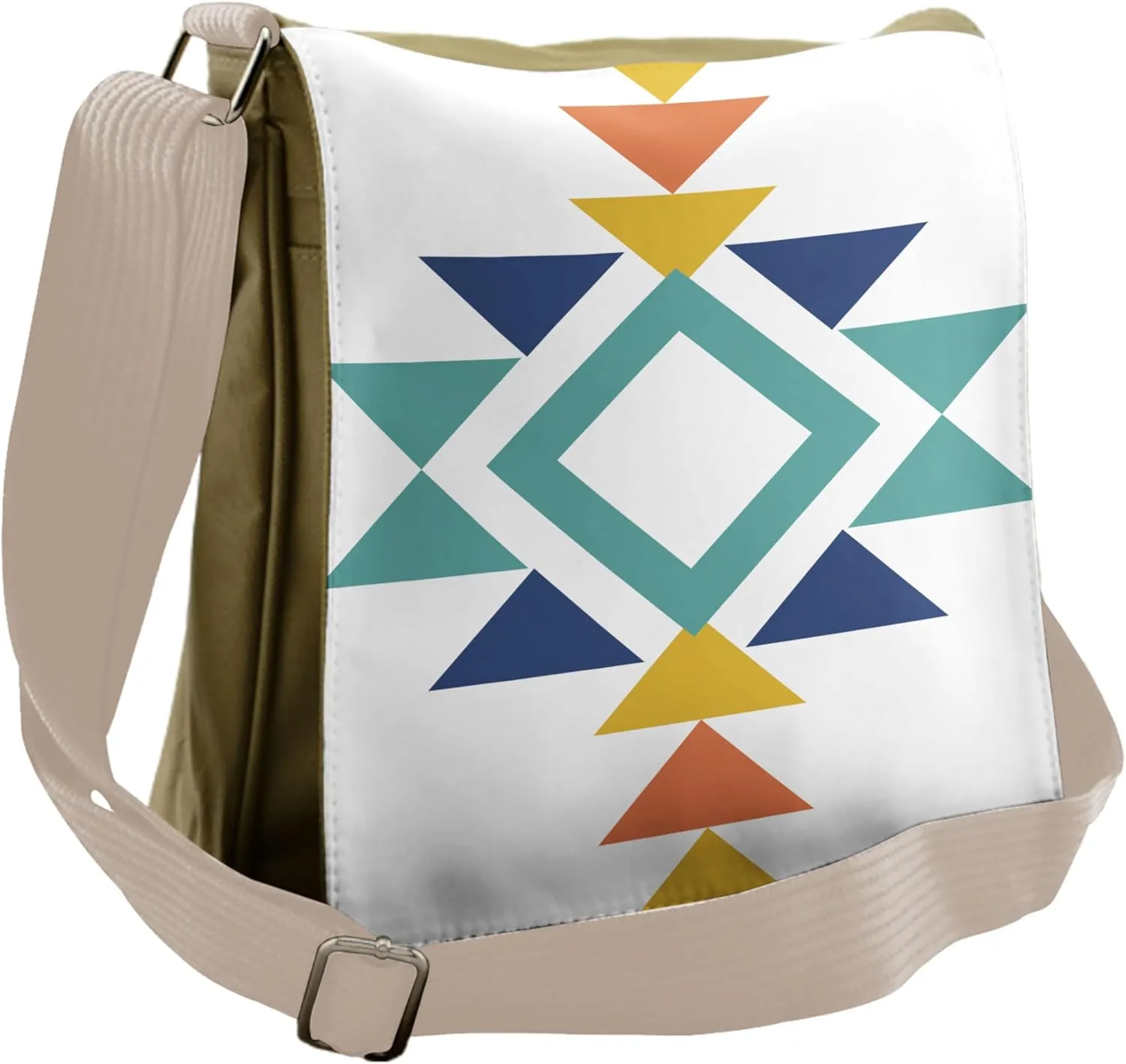 Lunarable Aztec Messenger Bag, Indigenous Culture Design, Unisex Cross-body